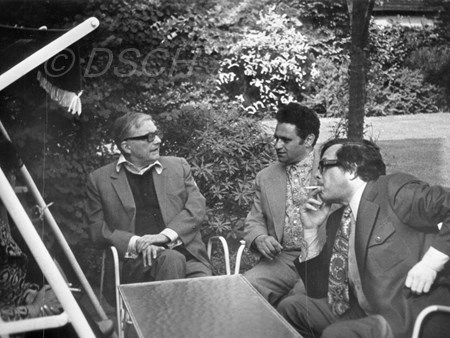 <p>Дмитрий Шостакович, Вениамин Баснер и Андрей Петро…</p>