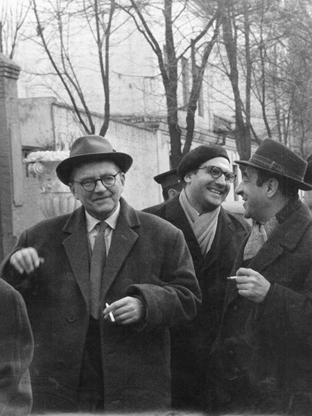 <p>Дмитрий Шостакович, Василий Загорский и Аркадий Ос…</p>
